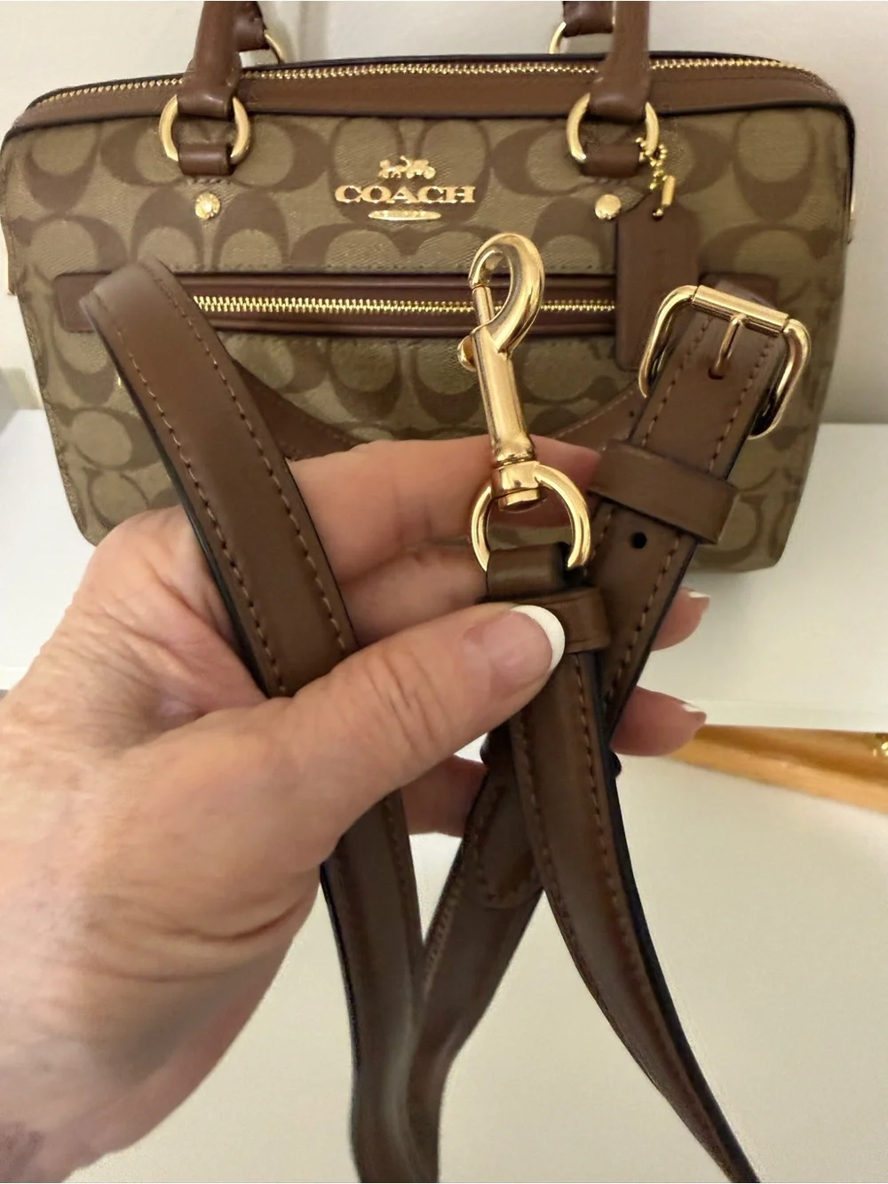Coach Brown Signature Canvas Satchel and Wallet Set